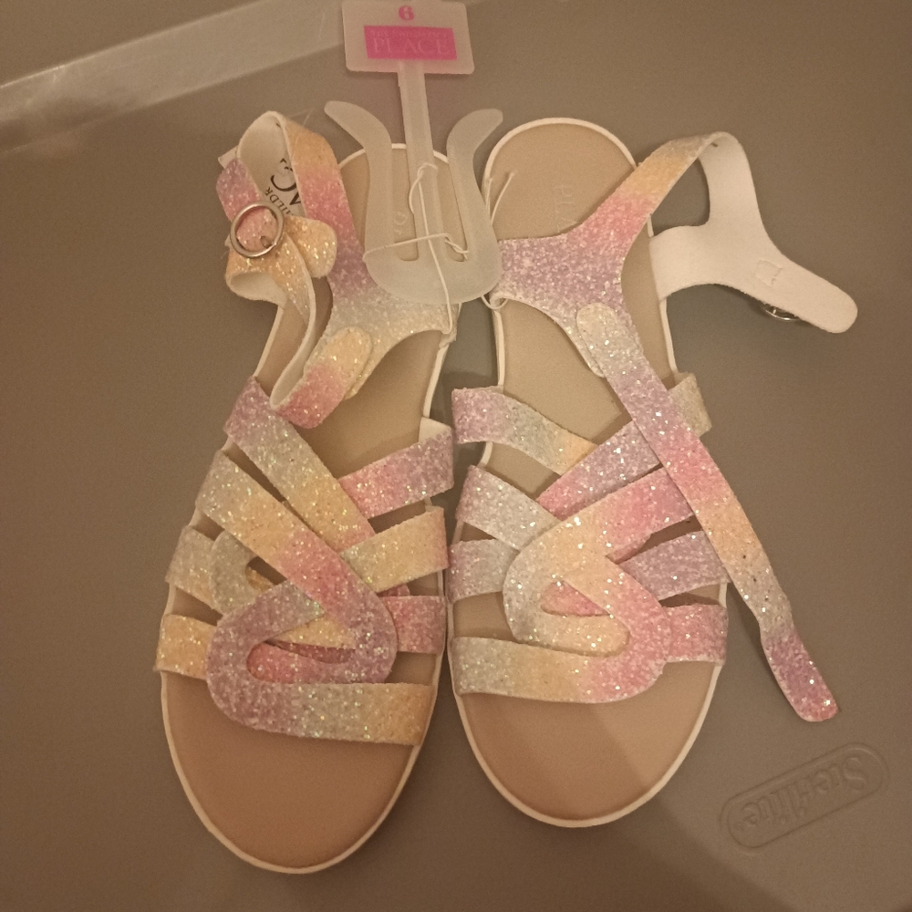 Girls Children's Place Glittery Sandals Size 6